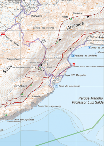 Carte du Parc Naturel d'Arrábida